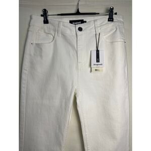 Desigual White Flare Jeans with Floral Pocket Size 40 / US 12